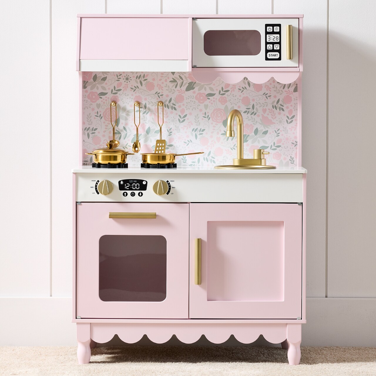 Best Choice Products Pretend Play Cottage Kitchen Wooden Toy Set for Kids w/ 5 Accessories, Oven